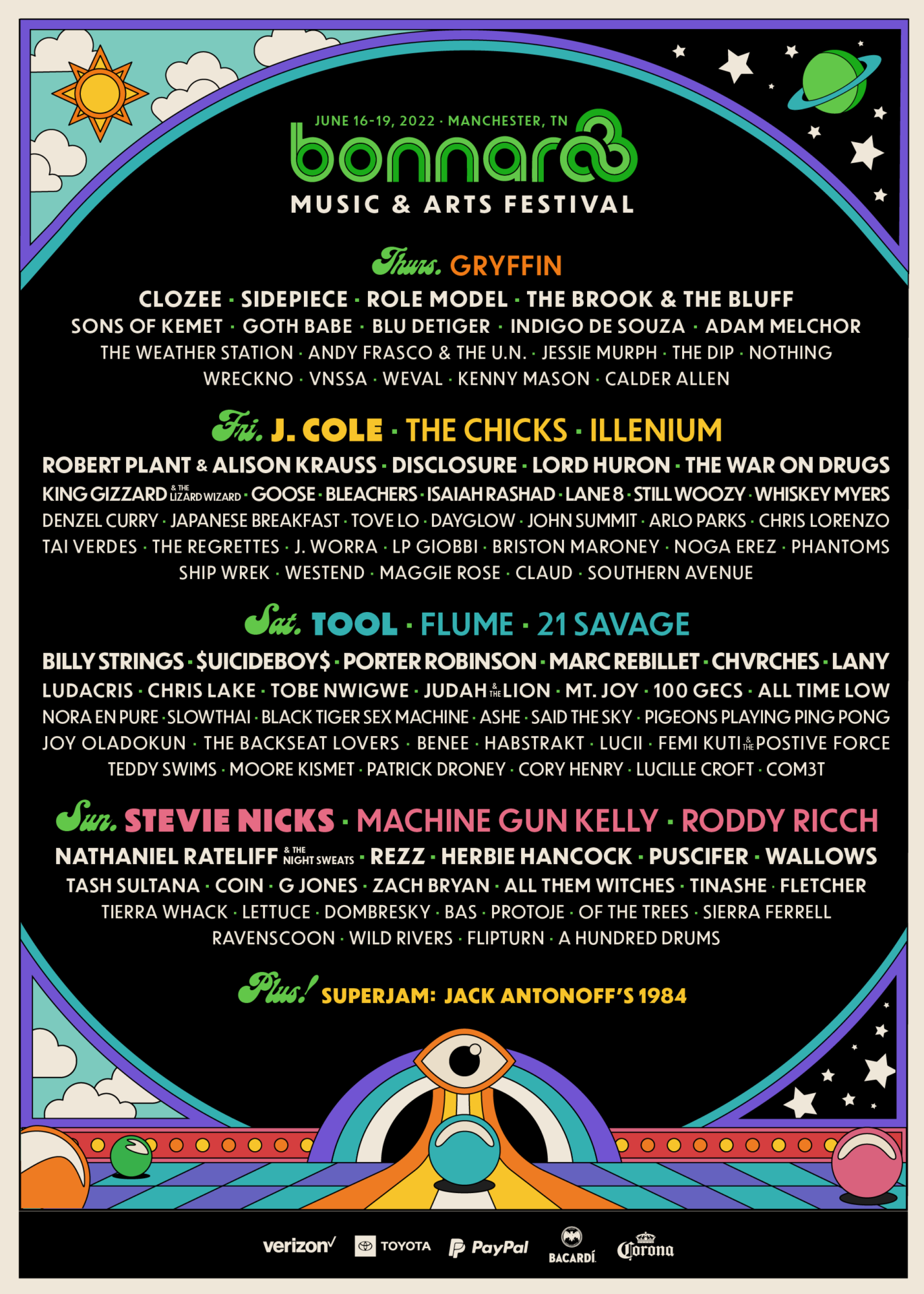 Bonnaroo Music & Arts Festival 2022 Lineup